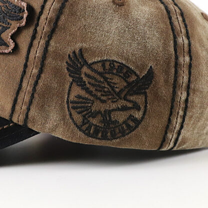 Cotton Baseball Cap Embroidered Eagle Style #9907 - Image 4