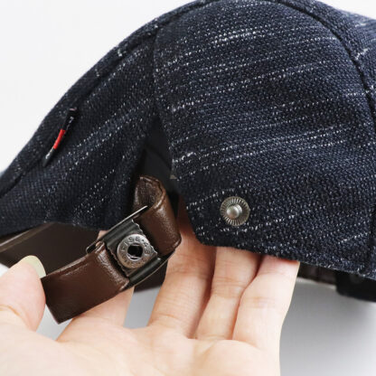 Newsboy Hat With Fleece Plain Flat Cap #15060 - Image 6