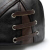 Leather Flat Cap Winter Warm Duckbill Hat #12968 - Image 5