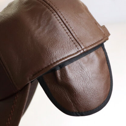 Leather Hat Winter Baseball Cap For Men #14076 - Image 5