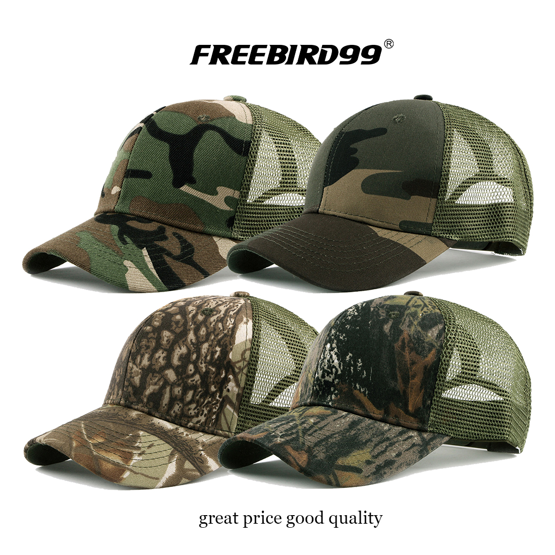 Camouflage Trucker Hat Mesh Cap Snapback #837