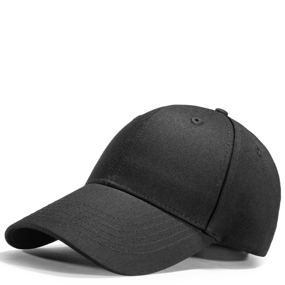 Black Baseball Cap Plain Hat for Bigger Head - online hats store