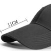 FREEBIRD99 structured solid color long brim baseball cap for big head black detail image 04
