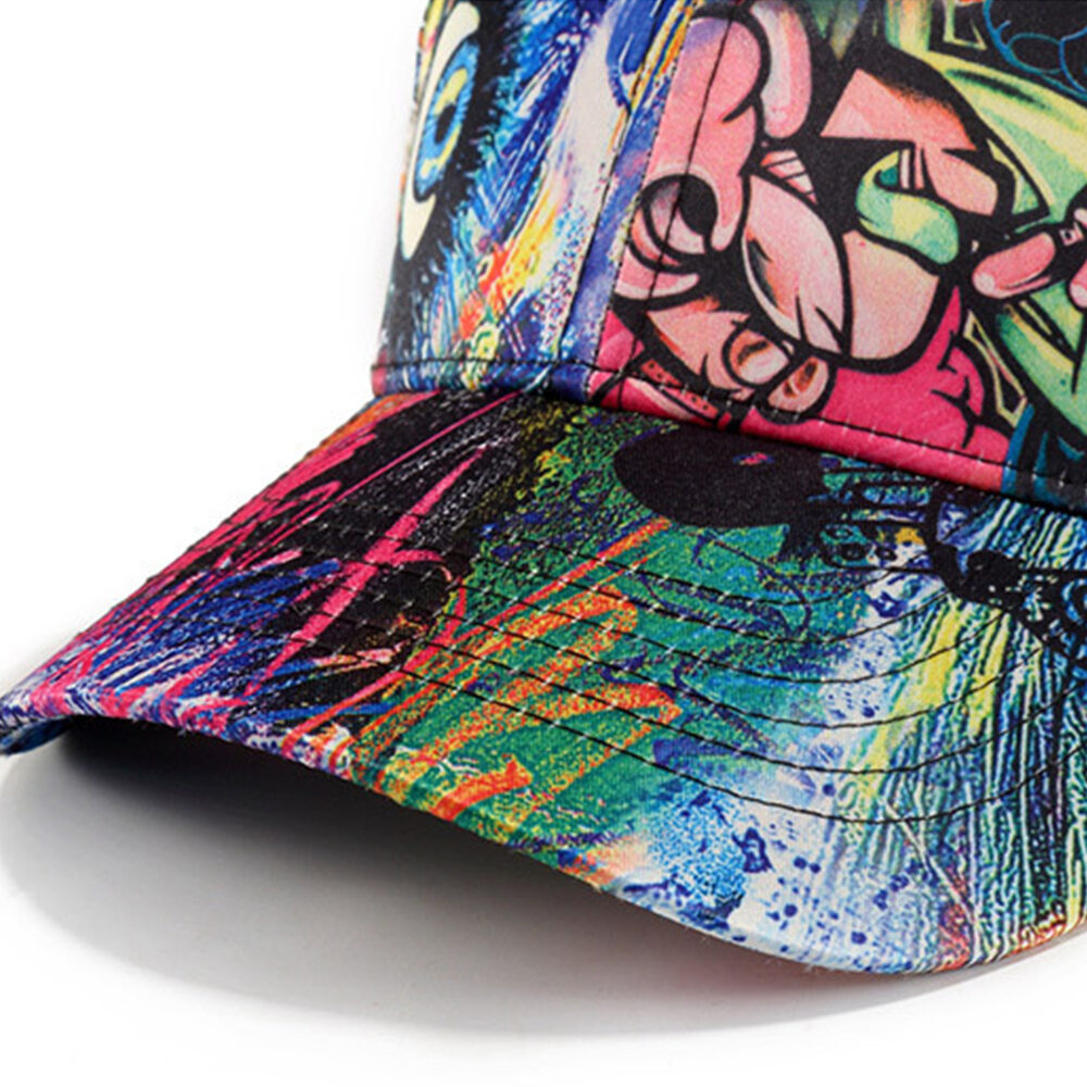 FREEBIRD99 structured baseball cap graffiti design detail image 03