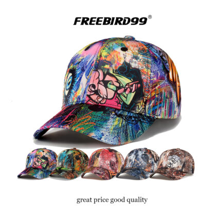 FREEBIRD99 structured baseball cap graffiti design