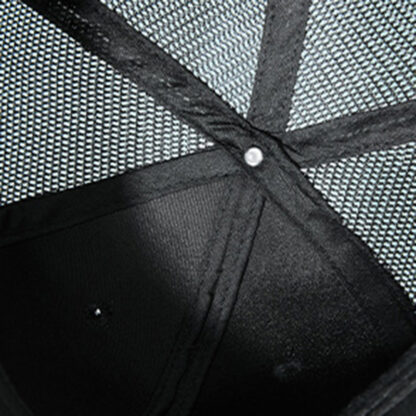 FREEBIRD99 long brim half mesh trucker hat detail image 02